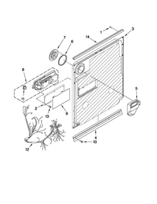 Inner Door Parts Diagram and Parts List for MDB8959AWB7  Maytag Dishwasher