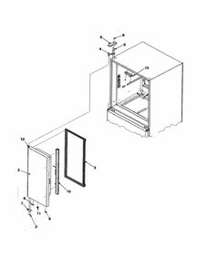 Left Refrigerator Door Diagram and Parts List for 59673502203  Kenmore Refrigerator