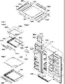 Shelving, Crisper Assemblies And Toe Grille Diagram and Parts List for SQD25TW-P1190427WW  Amana Refrigerator