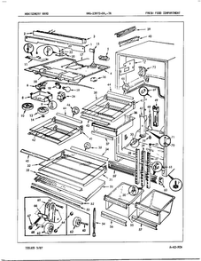 Fresh Food Compartment Diagram and Parts List for 23972A  Admiral Refrigerator
