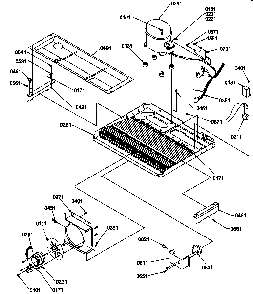 Machine Compartment Diagram and Parts List for SSD21SL-P1193908WL  Amana Refrigerator