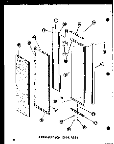 Refrigerator Door Assy Diagram and Parts List for SDI22N-P60201-65W  Amana Refrigerator