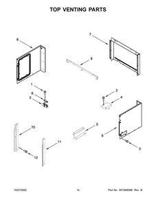Top Venting Parts 2 Diagram and Parts List for JMW2430LM00  Maytag Microwave Oven Combo