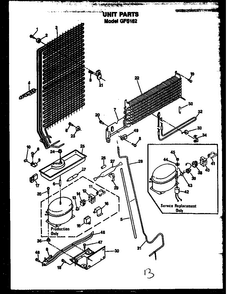 Unit Parts Diagram and Parts List for GFS162 MN10 Caloric Refrigerator