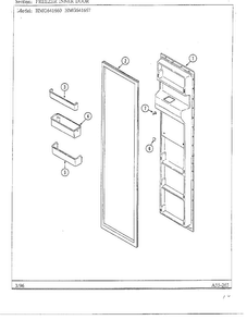 Frezer Inner Door Diagram and Parts List for HMG641667  Admiral Refrigerator