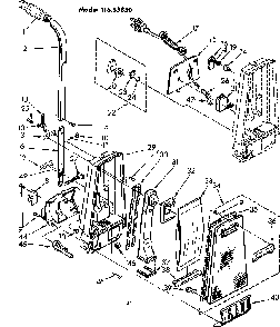 Handle And Bag Housing Diagram and Parts List for 11635850  Kenmore Upright Vacuum