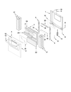 Oven Door And Drawer Parts Diagram and Parts List for AGG222VDB0  Amana Range