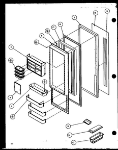 Refrigerator Door Diagram and Parts List for SZ25MP2W-P1154904WW  Amana Refrigerator