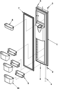 Freezer Door Diagram and Parts List for ARS8265BB-PARS8265BB01  Amana Refrigerator