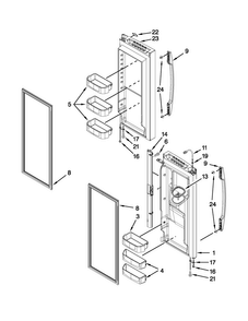 Refrigerator Door Parts Diagram and Parts List for MFI2665XEM8  Maytag Refrigerator