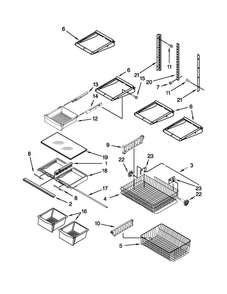 Shelf Parts Diagram and Parts List for MBR1957WES3  Maytag Refrigerator