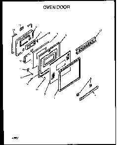 Oven Door Diagram and Parts List for ARR623L-P1130983NL  Amana Range