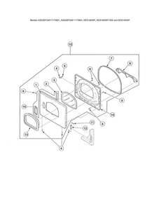 Loading Door-with Window Diagram and Parts List for ADE30RGS171TW01  Speed Queen Dryer