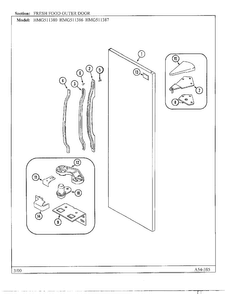 Fresh Food Outer Door Diagram and Parts List for HMG511387  Admiral Refrigerator
