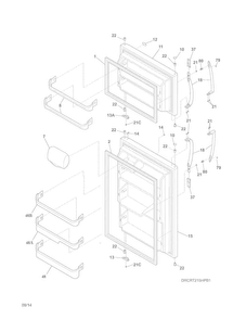 Doors Diagram and Parts List for CRT215HPW2  Crosley Refrigerator