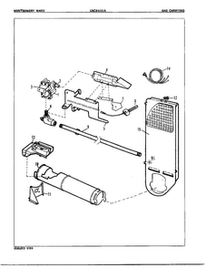 Gas Dryer Gas Carrying Assembly Diagram and Parts List for 8435A REV E Norge Dryer