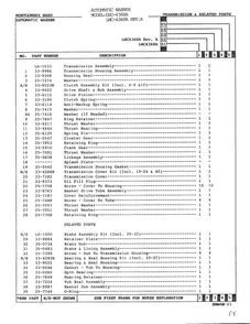 Transmission And Related Parts Page 2 Diagram and Parts List for 6368A REV A Norge Washer