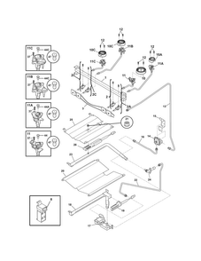 Burner Diagram and Parts List for CRG3480PSA  Crosley Range