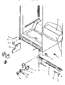 Cabinet Bottom Diagram and Parts List for TR21S4L-P1196104WL  Amana Refrigerator