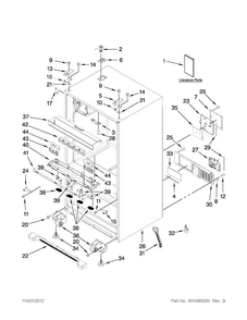 Cabinet Parts Diagram and Parts List for MFX2570AEB0  Maytag Refrigerator