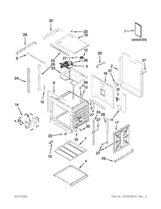 Upper Oven Parts Diagram and Parts List for JJW2730WB02  Jenn-Air Wall Oven