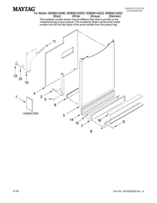 Door And Panel Parts Diagram and Parts List for MDB5601AWS2  Maytag Dishwasher