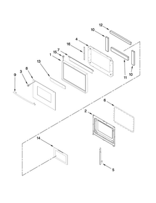 Oven Door Parts Diagram and Parts List for JJW9327DDS11  Jenn-Air Wall Oven