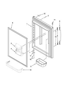Refrigerator Door Parts Diagram and Parts List for MBF1958XEB6  Maytag Refrigerator