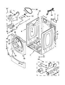 Cabinet Parts Diagram and Parts List for MGDE201YW2  Maytag Dryer