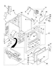 Cabinet Parts Diagram and Parts List for NGD4500VQ2  Amana Dryer