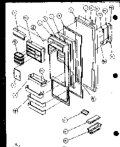 Refrigerator Door Diagram and Parts List for SXD19MW-P1121402WW  Amana Refrigerator