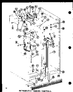 Refrigerator Freezer Functional Diagram and Parts List for SR19F1-L-P77000-8WL  Amana Refrigerator