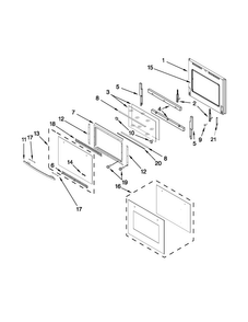 Oven Door Parts Diagram and Parts List for JJW3430WB02  Jenn-Air Wall Oven