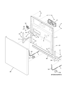 Door Diagram and Parts List for CDB900NB5A  Crosley Dishwasher