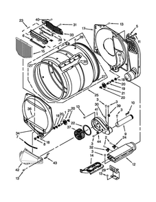 Bulkhead Parts Diagram and Parts List for MDE18PRAYW0  Maytag Dryer
