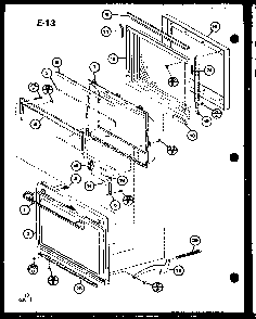 Door Diagram and Parts List for CRR-1220 P76333-3M Amana Microwave