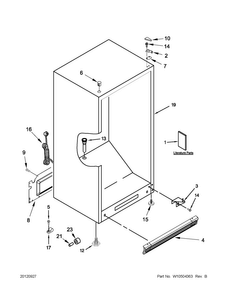 Cabinet Parts Diagram and Parts List for 5VML88TRAS00  Maytag Refrigerator