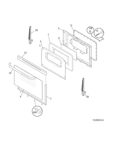Door Diagram and Parts List for CRG3150PWB  Crosley Range