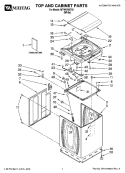 TOP AND CABINET PARTS Diagram and Parts List for MTW6700TQ1  Maytag Washer