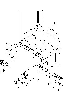 Cabinet Bottom Diagram and Parts List for TR25S5-P1196402WW  Amana Refrigerator