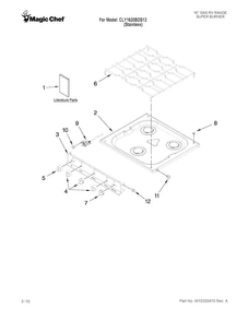 Cooktop Parts Diagram and Parts List for CLY1620BDS12  Magic Chef Range