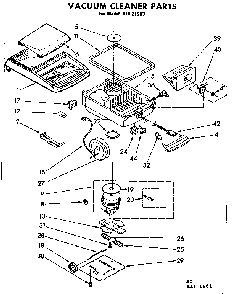 Base Assembly Diagram and Parts List for 11621963  Kenmore Canister Vacuum
