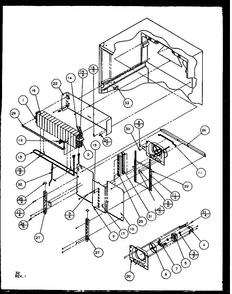 Evaporator Area Diagram and Parts List for TG18RBL-P1158302WL  Amana Refrigerator