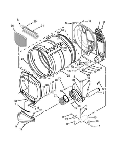 Upper And Lower Bulkhead Parts Diagram and Parts List for MLG27PDBXW1  Maytag Dryer