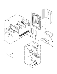 Dispenser Front Parts Diagram and Parts List for MFI2665XEB5  Maytag Refrigerator