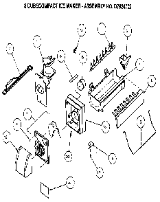 8 Cubecompact Ice Maker Diagram and Parts List for TX22R-P1157702W  Amana Refrigerator