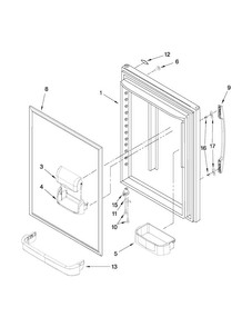 Refrigerator Door Parts Diagram and Parts List for MBF2258XEW1  Maytag Refrigerator