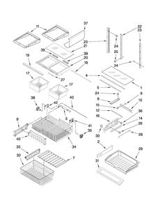 Shelf Parts Diagram and Parts List for JFC2089WTB2  Jenn-Air Refrigerator