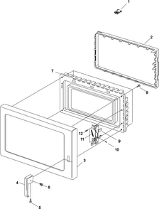 Door Diagram and Parts List for RFS511SW2A-P133022  Amana Microwave