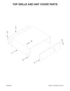 Top Grille And Unit Cover Parts Diagram and Parts List for JF36NXFXDE01  Jenn-Air Refrigerator